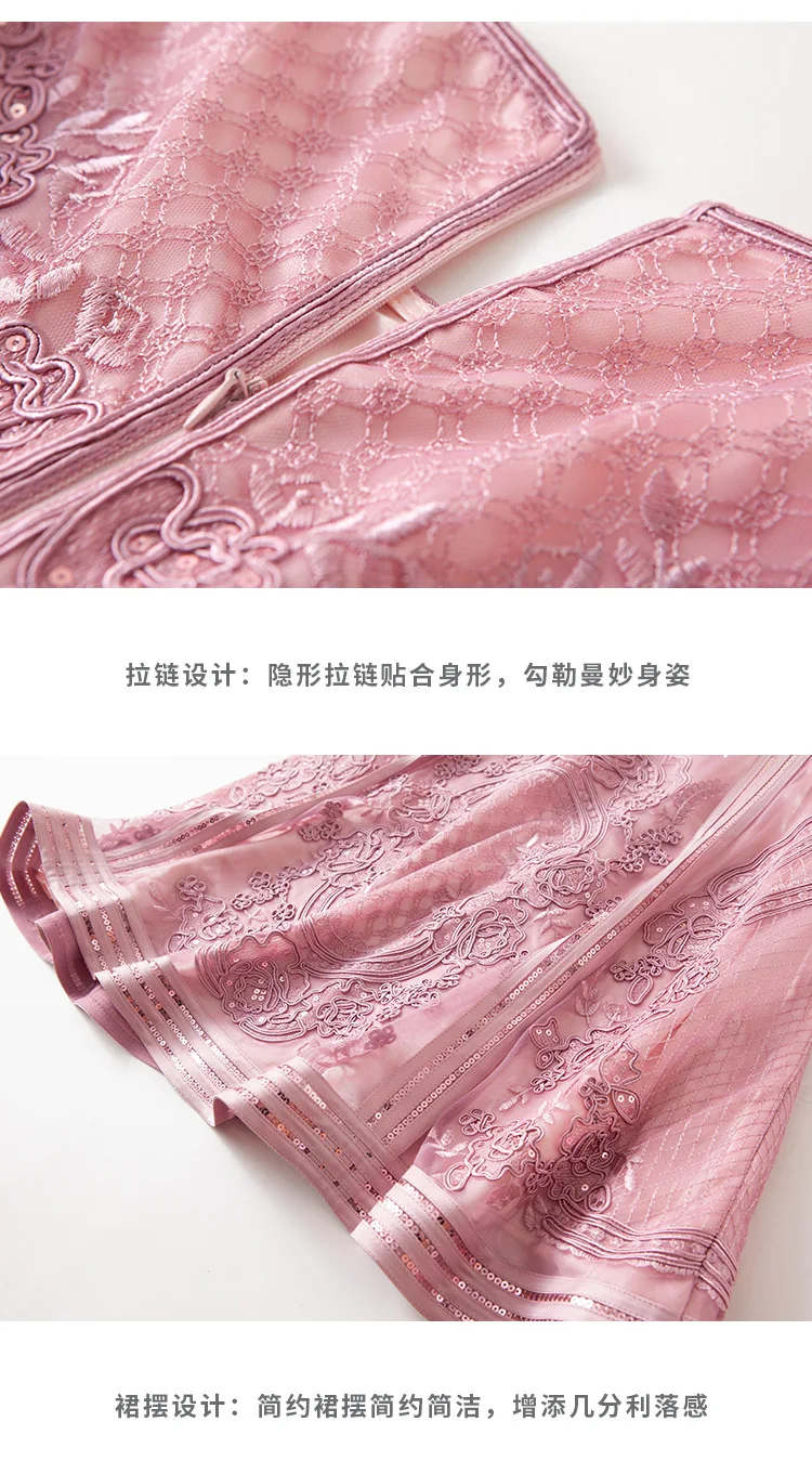 Платье размера XXXXL Vestidos De Festa осенние вечерние платья для женщин, ткань с аппликациями вышивка блестками платье розовый, красный, черный XXXXL