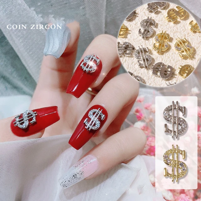 Usd Dollars Design Nail Art Decoration Gold Dollar For Rhinestone