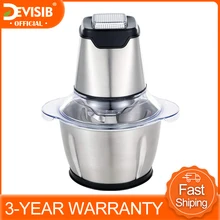 Devisib mini picador de alimentos moedor de carne cebola processador de alho vegetal elétrico 4 lâminas bi-level 1.2l aço inoxidável robusto