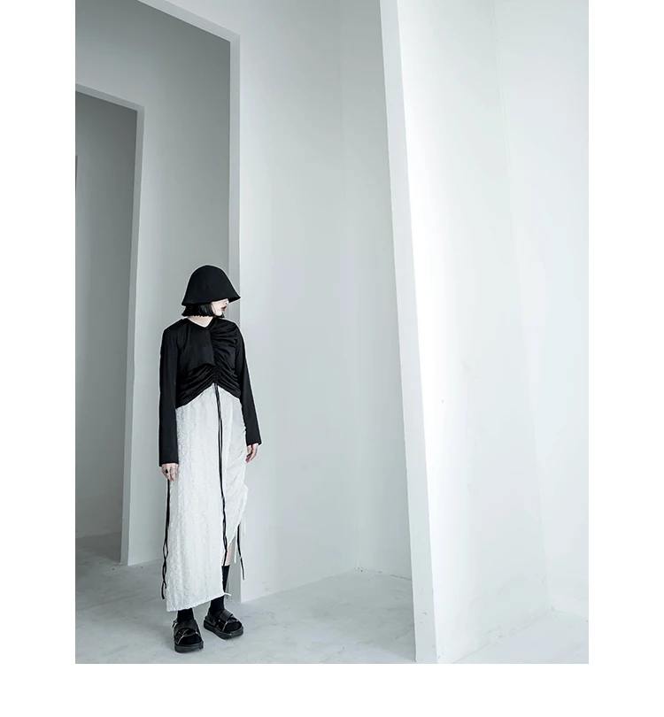 XITAO Асимметричная Лоскутная юбка с завязками в стиле ампир свободная эластичная лента индивидуальность элегантная юбка миди 2019 Осень
