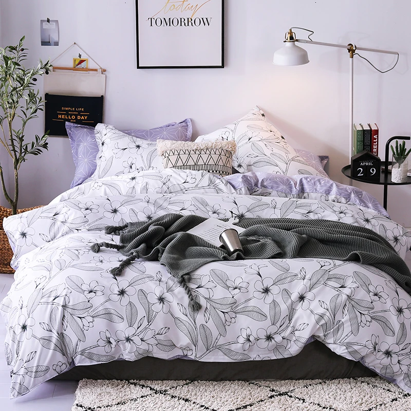 

Lanke Plaid pattern bed bedding,UK-Single Double Queen size bedding sets, 200*200 size 3pcs,Bed linen cotton