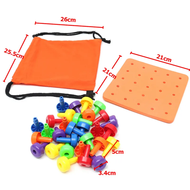 lower price  30Pcs Peg Board Set Montessori Occupational Fine Motor Toy for Toddlers Pegboard Children Kids Toy 