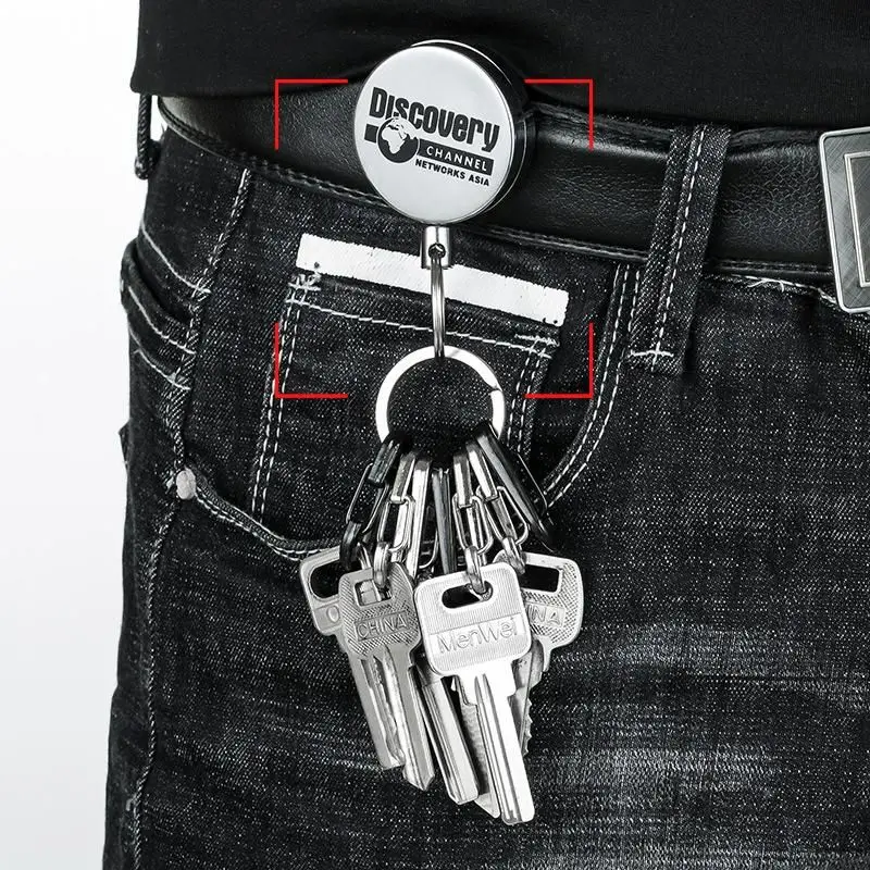 Anti-theft Telescopic Keychain Retractable Hook Keychain Burglar Chain Key Holder Tactical Key Ring Accessories 60cm telescopic keychain