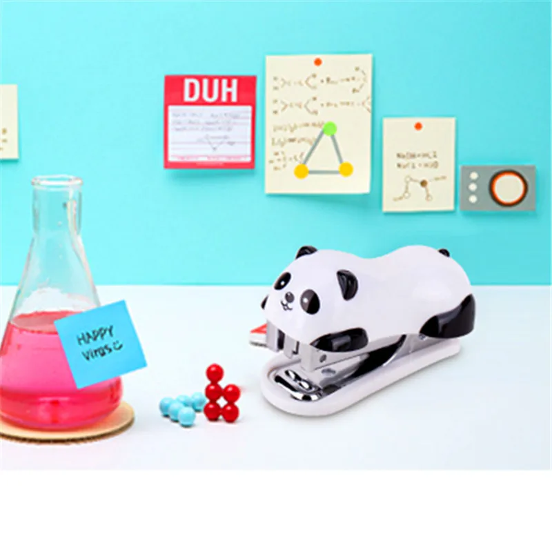Mini Stapler Set 1pcs Panda Cartoon Mini Stapler School Supplies Office Stationery Paper Clip Binding