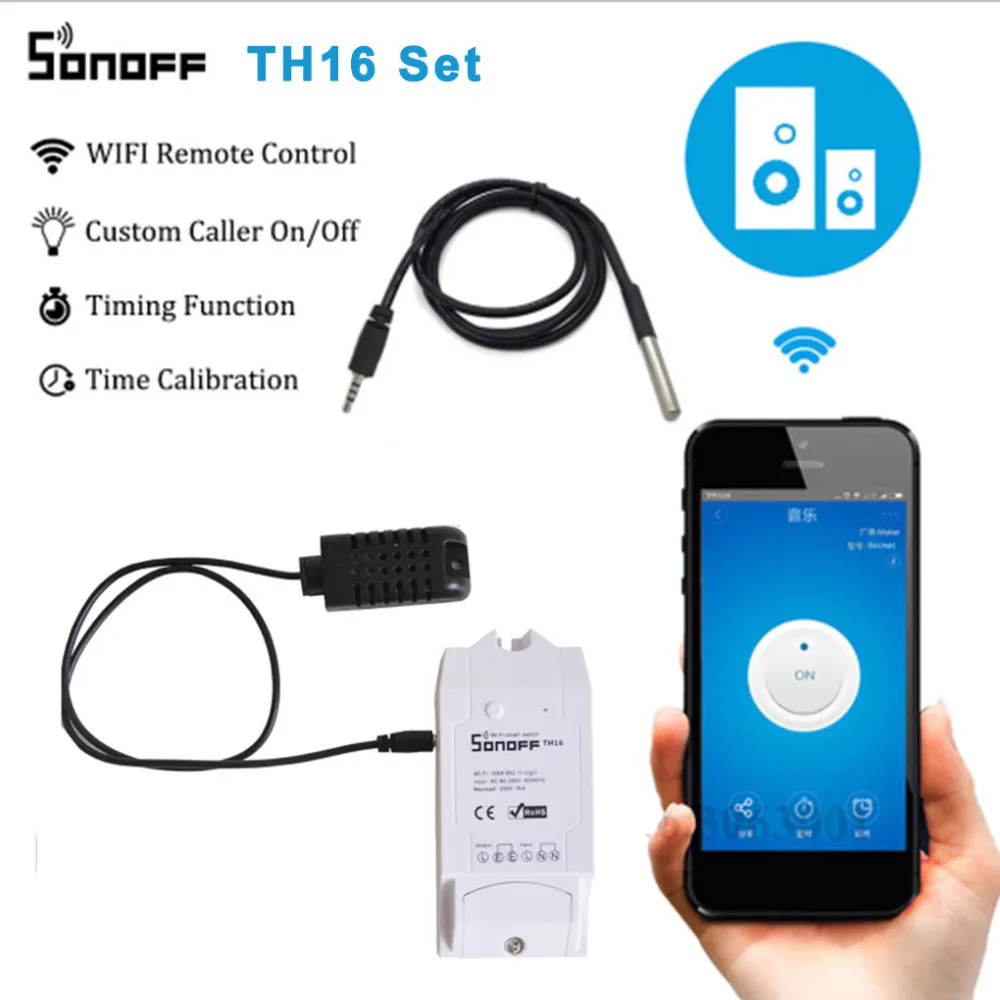 Sonoff TH16 умный Wifi переключатель мониторинга температуры и влажности беспроводной