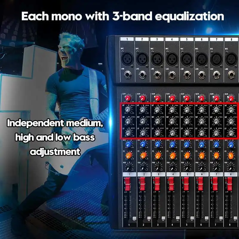 Mezclador de Audio de estudio profesional de 12 canales bluetooth USB Digital DJ consola de mezcla