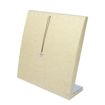 

2020 The New Listing Women And Girls 10 Hook Necklace Pendant Bracelet Jute Woven Multifunction Beige Linen Display Stand