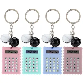 

calculator Cute Bell Cookie Style 8 Digits Electronic Mini Portable Calculator Keychain Candy Color calculator
