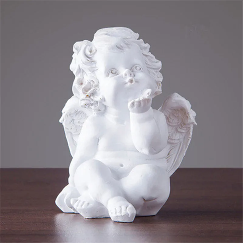 14X11CM Римская мифология ангел Купидон смола статуя личности гостиной ТВ кабинет Entryway художественные украшения фигурки X2500 - Цвет: 14X11CM