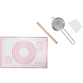 

Non Slip Silicone Pastry Mat, Large Non-Stick Baking Mat for Rolling Dough, Baking, Fondant, Pie Crust, Pizza, Bread