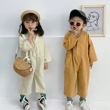 Новое поступление; модные вельветовые комбинезоны для мальчиков и девочек; Детский комбинезон для девочек; сезон весна