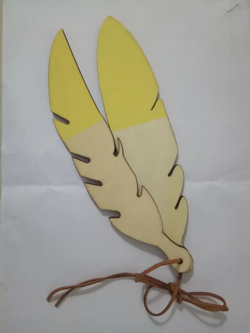 INS скандинавский деревянный подвесной кулон с перьями и веревкой, Детская игровая палатка, украшение для детской комнаты, украшение для детской комнаты, Настенный декор, реквизит для фотосессии - Цвет: yellow