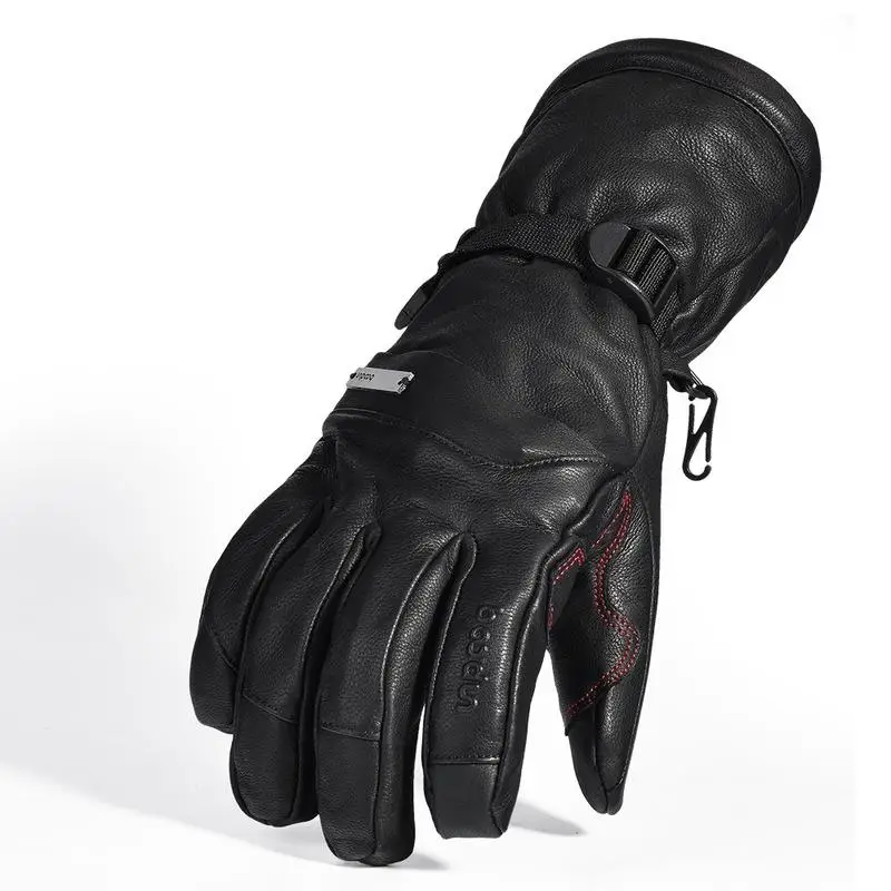 

Winter Genuine Leather Touch Screen Ski Gloves with Warm Fleece Waterproof Outdoor Skiing Motorcycle Riding Snowboard Gloves