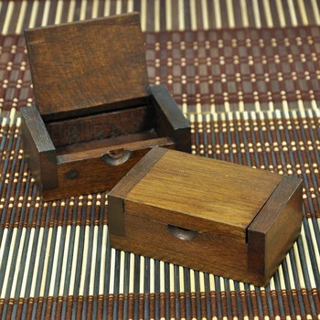 

Mini Wooden Boxes Vintage Handmade Wood Jewelry Box Toothpick Storage Boxes Container
