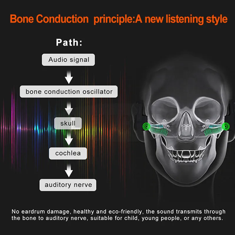 Красочные беспроводные костной проводимости вождения солнцезащитные очки гарнитура наушники спортивные беспроводные наушники для улицы