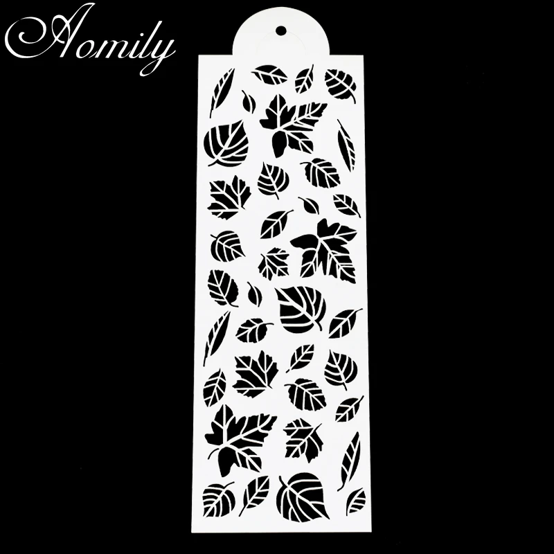 Amoliy 32.8cm Leaf DIY Cake Spray Stencils Fondant Mold Pattern Printing Decorating Baking Tools for Cakes Coffee Bread | Дом и сад