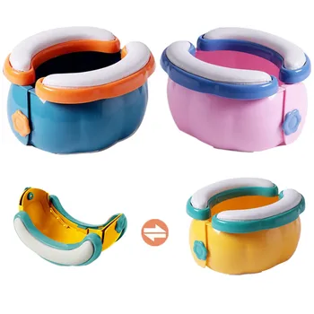 

Baby Potty Training Seat Kids Toddler Outdoor Portable PU Cushion Folding Toilet Urinal Chamber Pot for Hiking Travel Camping