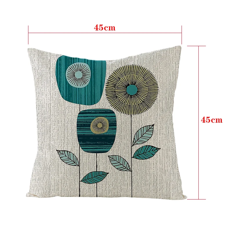 YIANSHU Flower Pattern Sofa Linen Cushion Cover Colorful Vintage Printing Throw Pillow For Home Chair Sofa Decoration Pillowcase