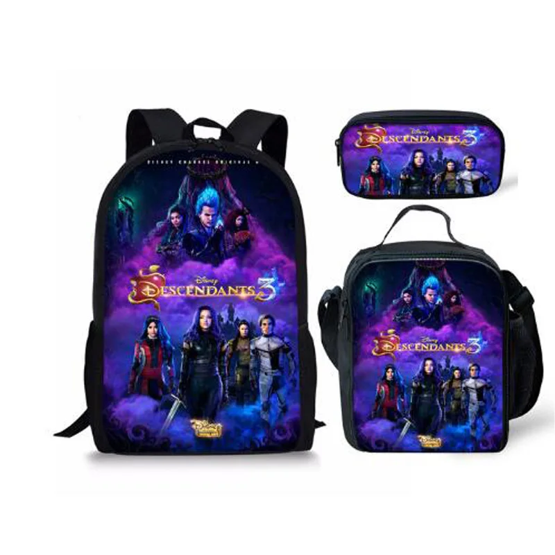 

New Hot Descendants 3PCS School Bag Set School Backpack for Teenagers Boys Girls Student Travel Book Bag Schoolbags for Gifts