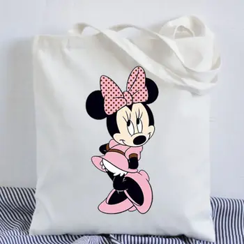 

Disney Mickey mouse cartoon plush lady handbags for shoulder hand bag women canvas fashion handbag girl gift bag Shopping bag