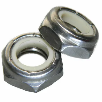 

10-24 Hex Nuts, Stainless Steel 18-8, Nylon Locking, Qty 1000