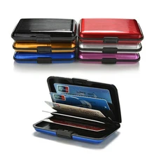 

Men Aluminum Bank Card Holder Blocking Hard Case Wallet Solid Credit Card Anti-RFID Scanning Protect Card Holder