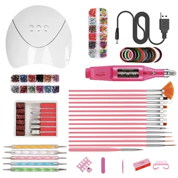 

Nail Set UV LED Nail Lamp Dryer Grinder Manicure Polishing Kit Nail Art Decorative Nail Dryer Machine With Electric Nail Drill T