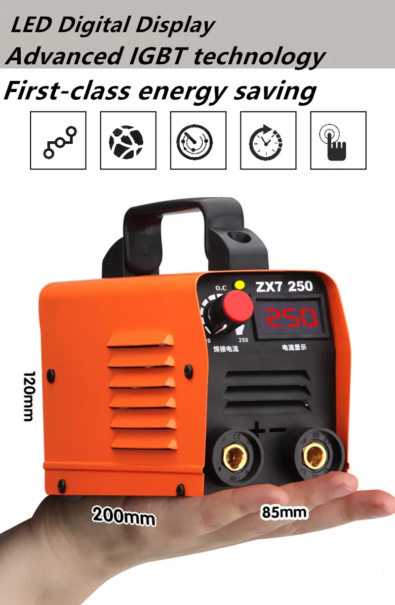 Портативный мини сварочный аппарат ZX7 250A 250V компактный MMA инвертор дуговая