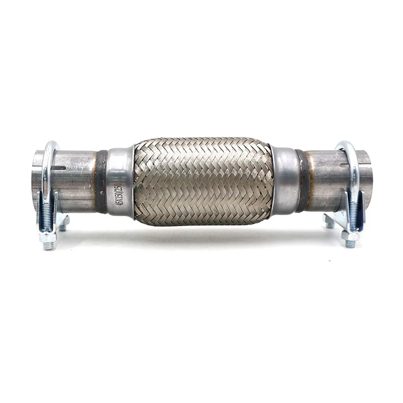 

1 piece general 45*150*250mm exhaust hose elbow welded stainless steel tail double braided bellows 1.75 "6"10"