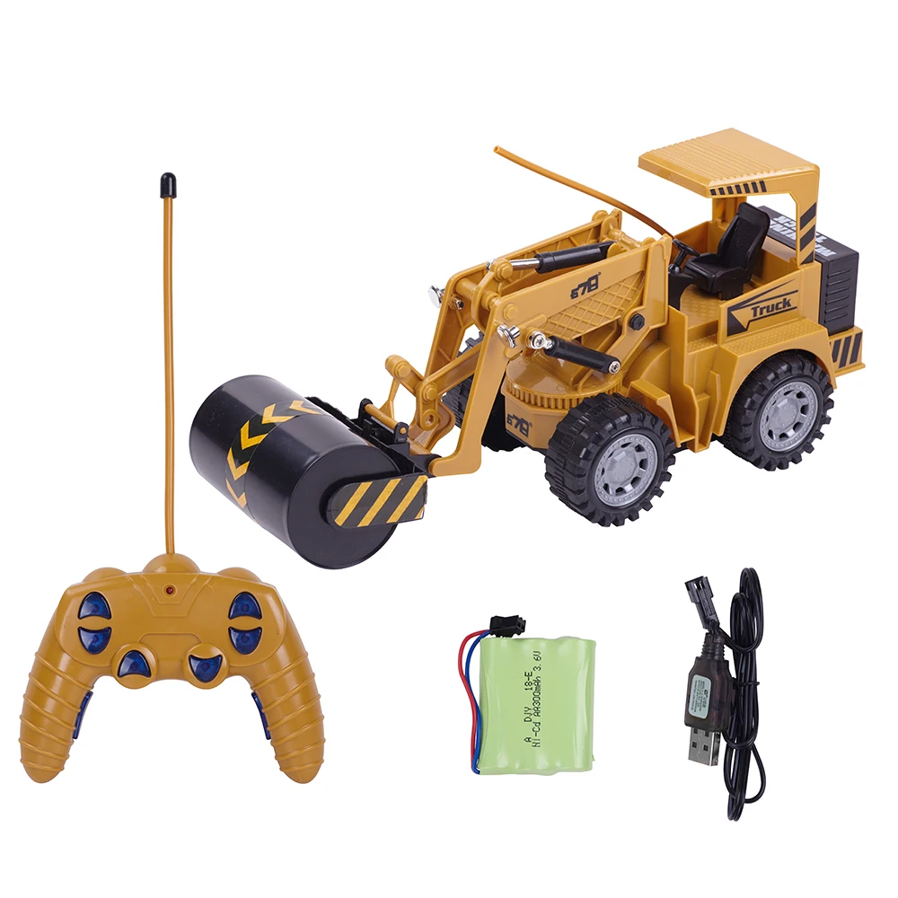 Инженерный автомобиль RC детские игрушки 1:24 5CH пульт дистанционного управления электрическая лопата погрузчик дорожный каток бульдозер древесины захват гусеничный экскаватор - Цвет: Road Roller