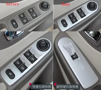 

Car styling fit for Renault captur 2014 2015 ABS Inner Door Armrest Window Lift Button Cover Trim 4pcs / set interior