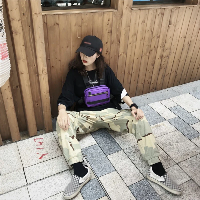 Small Functional Tactical Chest Bag Men Women Hip Hop Streetwear Waist Bag Adjustable Tactical Chest Bags Fanny Pack