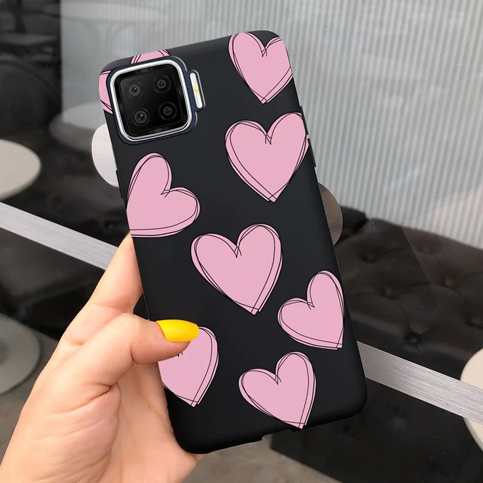 cases for oppo black For OPPO A73 5G Case Cute Love Heart Fundas Soft Silicone Shockproof Cover For OPPO A73 A93 CPH2067 CPH2121 A 73 A 93 Phone Case cases for oppo cell phone