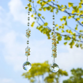 

H&D Set of 2 Crystals Ball Prisms Suncatcher For Window Hanging Ornament Rainbow Maker for Home,Garden Decoration Christmas Gift