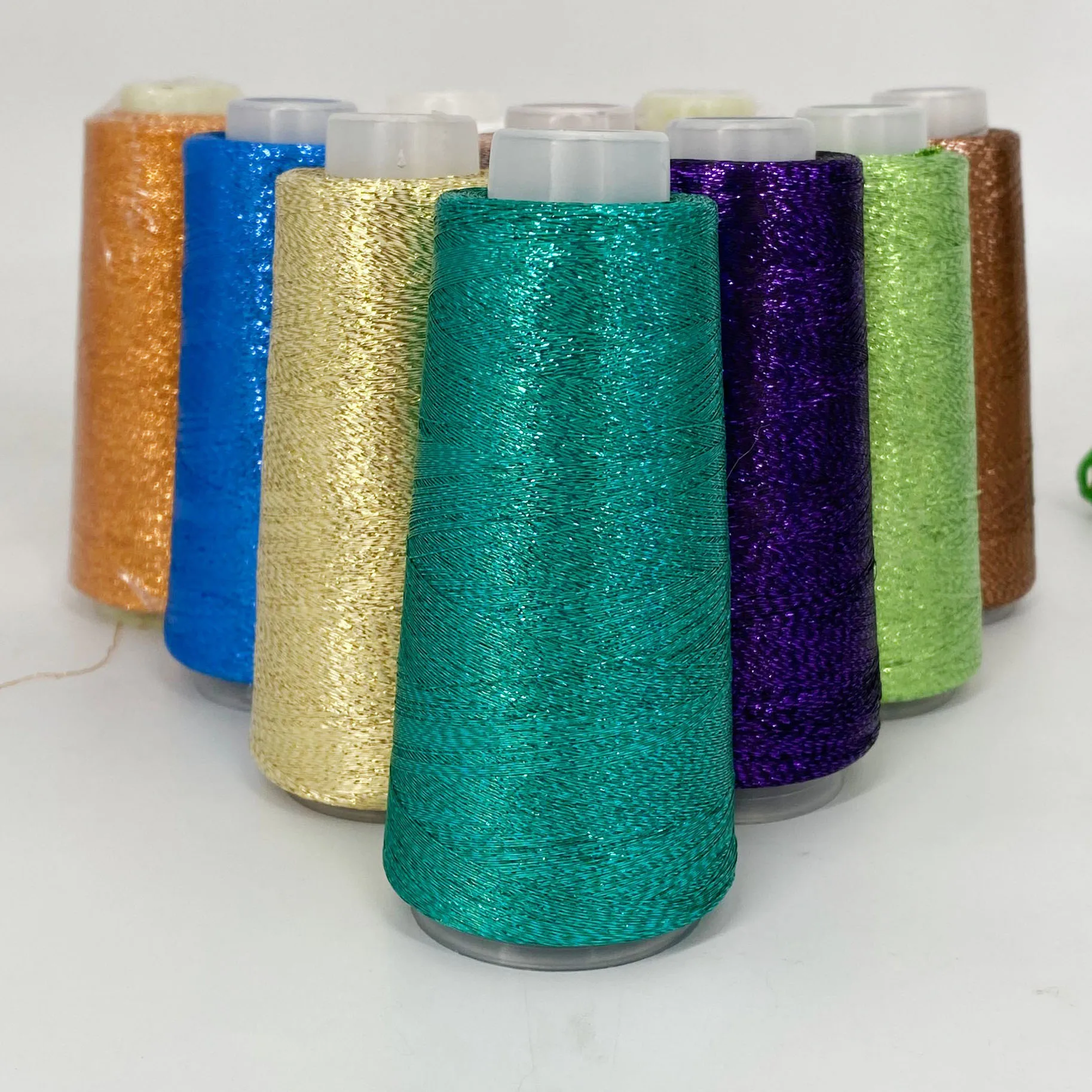 COOMAMUU 2000Meters Metalic Silk Thread Color Gold Thin Partner Yarn for Hand Knitting Sweaters 50g/roll 3