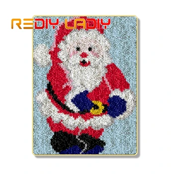 

Latch Hook Kits Make Your Own Rug Santa Clause Crocheting Cushion DIY Carpet Rug Set Acrylic Yarn Printed Canvas Hobby & Crafts