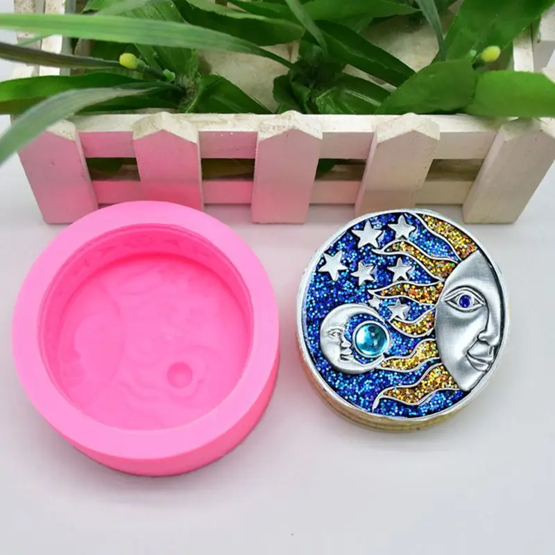 Sun and Moon Handmade Soap Silicone Mold DIY Baking Cake Fondant Decoration Epoxy Mould T4MD