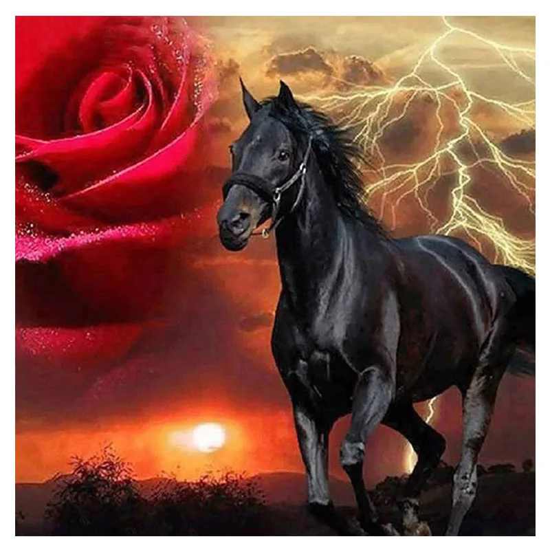 5D Volledige vierkante/ronde diamant DIY Алмазная картина &quotлошадь&quot вышивка мозаика домашний