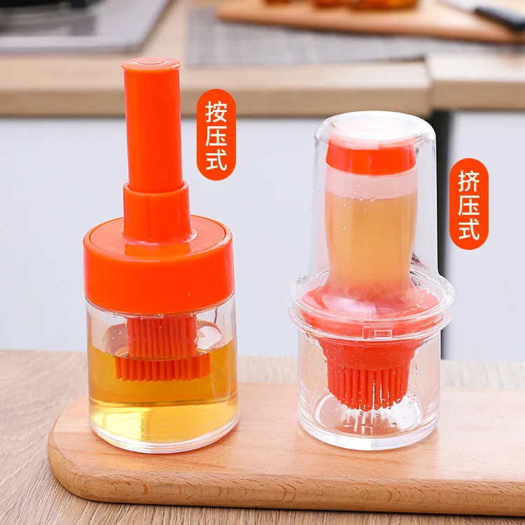 Japan Oil Brush Kitchen Pancakes Household Bakery Silicone Brush with Bottle High-temperature Resistant Oiler One-piece Barbecue