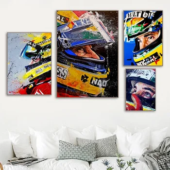 

Ayrton Senna F1 Racer Champion Abstract Art Canvas Poster Home Wall Decor (No Frame)