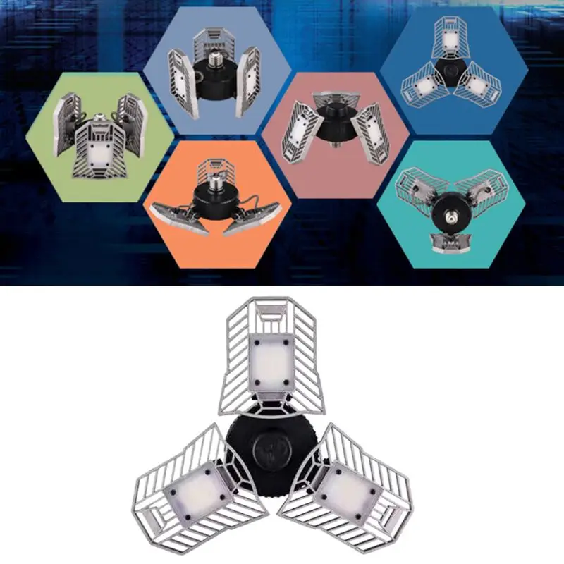 

E27 Garage Light LED Waterproof Deformable Ceiling Lamp Adjustable Angle 60W 220V Home Lighting Corn Bulb Basement Cellar