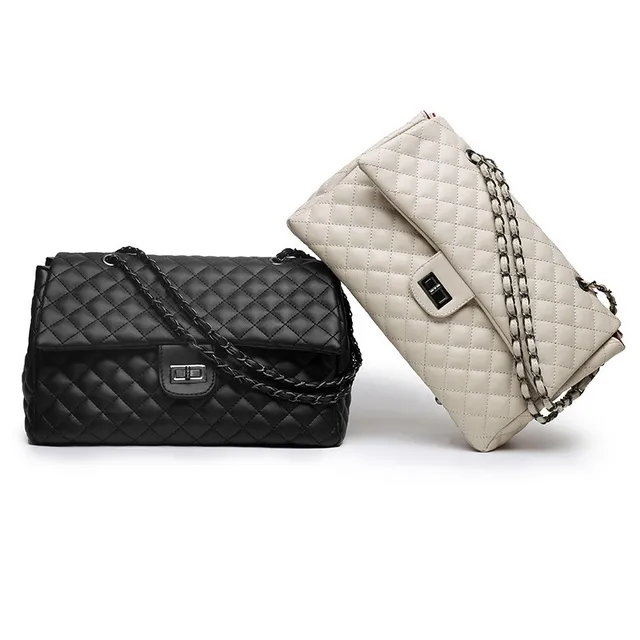 Women/'s Ladies Diamond Pattern Plaid Leather Messenger Shoulder Bag Large Bags