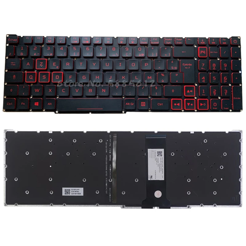 

FR France laptop Backlit Keyboard For Acer Nitro 5 7 AN515-54 43 44 AN515-55 AN517-51 52 AN715-51 Backlight Red Keys Keyboards