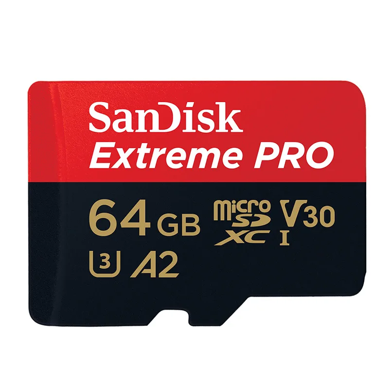 Двойной Флеш-накопитель SanDisk Extreme Pro Micro SD карты 128 ГБ 256 Гб 400 ГБ 512 Гб 64 Гб U3 A2 SDXC V30 32 Гб A1 SDHC модуль памяти TransFlash, TF карта с адаптером SD - Емкость: 64GB-A2