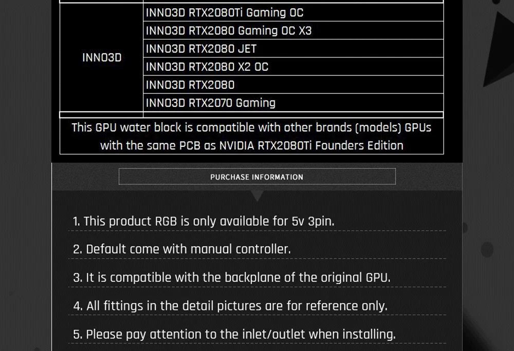 Barrowch FB-NVG2080T-PA цифровой термометр GPU блоки 5 в 3 Pin алюминиевый сплав панель, для основателя издание RTX2080Ti/2080