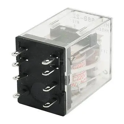 

HH52P 8 Pins DPDT Green LED Pilot Lamp Power Relay AC 220V Coil Voltage