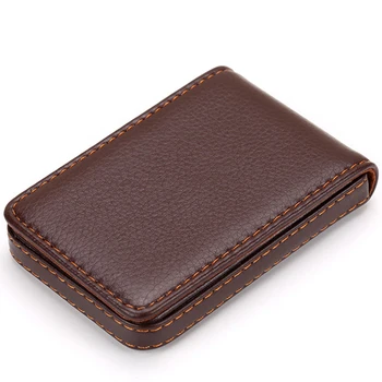 

Gift Multipurpose PU Leather With Magnetic Shut Wallet Business Card Holder Case Push Type Large Capacity Solid Wear Resistant
