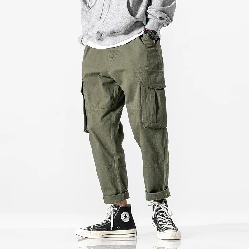 

City Where the Product 2020 Spring New Style Japanese-style Solid Color Multi-pockets MEN'S Overalls National Trends Casual Pant