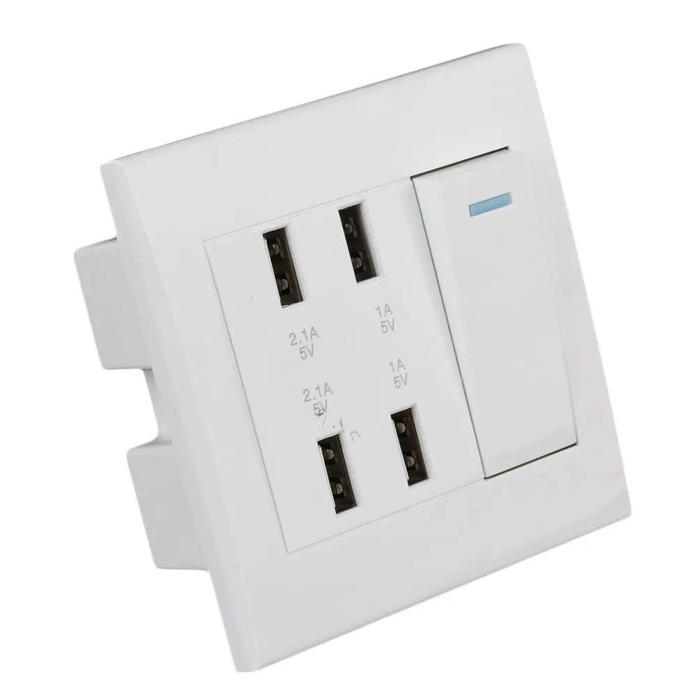 AC110-250V 2 USB порт розетка зарядное устройство и переключатель управления и 5 отверстий AC штепсельная розетка панель выходных пластин
