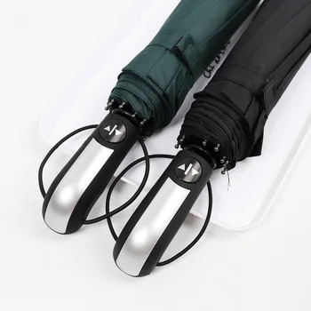 

Wind Resistant Three Folding Automatic Umbrella Rain Women Auto Luxury Big Windproof Umbrellas Men Frame Windproof